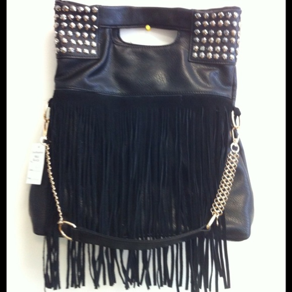 👣Sold👣Black Fringe tote